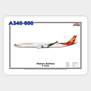 Airbus A340-600 - Hainan Airlines (Art Print) Sticker